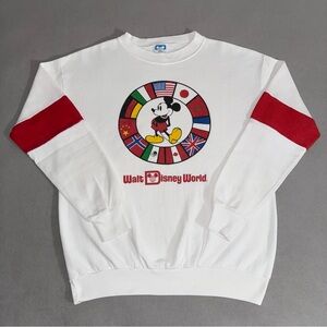 Vintage 80s Disney World Mickey Mouse Epcot Sweatshirt Size XL USA Made Cartoon